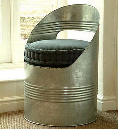 oil drum turned into a chair