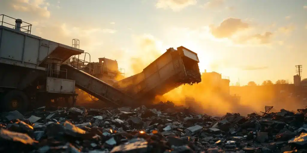 Rozdrabnianie metalu w Londynie, rozdrabniania metalu w Londynie, rozdrabniania metalu, proces rozdrabniania metalu, proces recyklingu metali, recykling metali